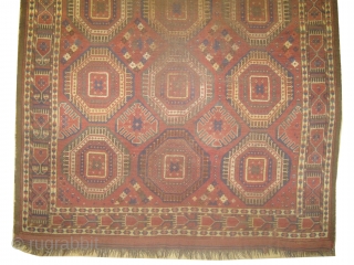 Beshir Turkmen knotted circa in 1885 antique, collectors item, 294 x 153 cm  carpet ID: K-3544
Part of the pile is slightly short, the warp and the weft threads are wool, the  ...