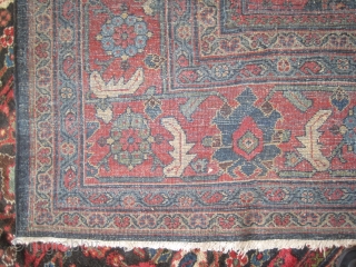 
Mahal Persian knotted circa in 1922 antique, 471 x 360 cm  carpet ID: P-2148
The black knots are oxidized, the knots are hand spun wool, minor places are already repaired, high pile,  ...