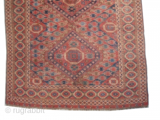 

Beshir Turkmen knotted circa in 1880 antique, collectors item, 323 x 160 cm  carpet ID: P-5103
The black knots are oxidized. The knots, the warp and the weft threads are lamb wool.  ...