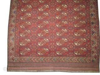 
Kizyl Ayak tauknuska Turkmen knotted circa in 1880 antique, collectors item, 273 x 185 cm 
 carpet ID: P-5836
The warp and the weft threads are wool, the black and the brown knots  ...