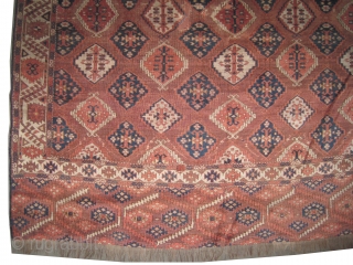  Tschaudor Turkmen antique. Collector's item. Size: 330 x 197 (cm) 10' 10" x 6' 6"  carpet ID: P-3516
Acceptable condition, the knots are hand spun wool, vegetable dyes, the warp and  ...