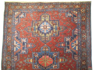 	

Karadja Persian knotted circa in 1915 antique. 144 x 115 (cm) 4' 9" x 3' 9"  carpet ID: K-5273
The background color is dark terracotta, high pile, in perfect condition, fine knotted,  ...