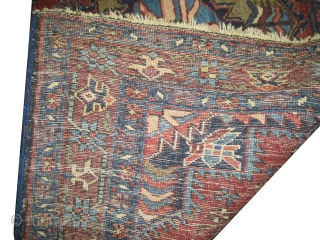 	

Karadja Persian knotted circa in 1915 antique. 144 x 115 (cm) 4' 9" x 3' 9"  carpet ID: K-5273
The background color is dark terracotta, high pile, in perfect condition, fine knotted,  ...