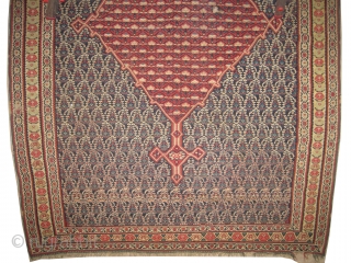 


Senneh Persian, woven circa in 1840 antique, collector's item,  198 x 152 (cm) 6' 6" x 5'  carpet ID: A-316
Woven with and spun wool, the weft threads are wool, the  ...