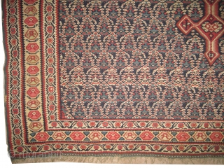 


Senneh Persian, woven circa in 1840 antique, collector's item,  198 x 152 (cm) 6' 6" x 5'  carpet ID: A-316
Woven with and spun wool, the weft threads are wool, the  ...
