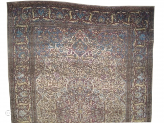 
Mohtashem-Kashan Persian 100% silk, knotted circa 1905, antique, collectors item, 134 x 200 cm, ID: K-3472
Knotted with hand spun 100% silk, the center medallion and the surrounded large border are rust, the  ...
