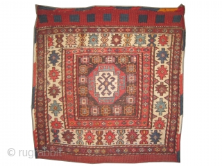 	

Khurjin Gendja Caucasian dated 1302 = 1884, antique, collector's item, it is a pair, the size of each is: 56 x 54 (cm) 1' 10" x 1' 9"  carpet ID: A-1204  ...