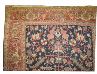  	

Heriz Persian circa 1905 antique. Collector's item, Size: 300 x 198 (cm) 9' 10" x 6' 6" 
 carpet ID: P-5696
Acceptable condition, fine knotted, vegetable dyes, the knots are hand spun  ...