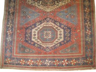  Ushak Anatolian circa 1918 antique.  Size: 240 x 214 (cm) 7' 10" x 7' 
 carpet ID: P-5861
The warp and the weft threads are 100% wool, the knots are hand  ...