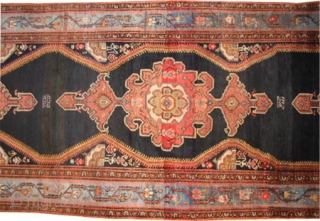  	

Malaier Persian signed and dated, antique. Size: 840 x 159 (cm) 27' 6" x 5' 3"  carpet ID: P-6110
The black color is oxidized, the knots are hand spun lamb wool,  ...