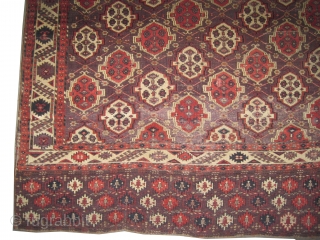 

Tschaudor Turkmen , 19th cwntury antique, collectors item. 360 x 238 cm  carpet ID: K-3187
The warp and the weft threads are wool, the black knots are oxidized, the knots are hand  ...