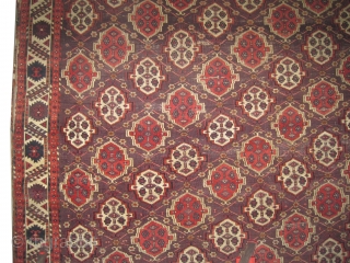 

Tschaudor Turkmen , 19th cwntury antique, collectors item. 360 x 238 cm  carpet ID: K-3187
The warp and the weft threads are wool, the black knots are oxidized, the knots are hand  ...