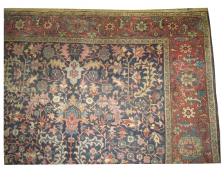 

Beshmeshed-Heriz Persian knotted circa 1910 antique, 340 x 252 cm,  carpet ID: P-5132
The black knots are oxidized, the knots are hand spun wool, the selvages are woven on two lines, all  ...