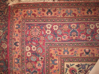 


Birdjend Persian, knotted circa 1925, 355 x 247 cm, ID: RY-27
The knots are hand spun wool, very finely knotted, up part the pile is slightly short, in good condition. 
   