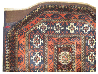Horse cover Belutch Persian, knotted circa 1950 semi-antique, collector's item, 89 x 103 cm, ID: T-390
High pile, in perfect condition, the knots are hand spun lamb wool, the shirazi borders are woven ...