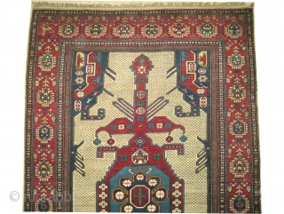 Shirvan Caucasian real old and dated 1927. Size: 220 x 138 (cm) 7' 3" x 4' 6"  carpet ID: H-434 
High pile, perfect condition, very fine knotted, the black color is  ...
