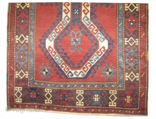 	
Sevan Kazak Caucasian circa 1885 antique. Collector's item, Size: 275 x 144 (cm) 9'  x 4' 9"  carpet ID: K-4114
Vegetable dyes, the black color is oxidized, the knots are hand  ...