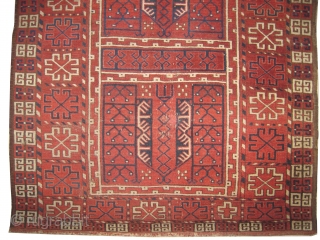 	

Ersari Engsi Turkmen, knotted circa in 1860 antique, collector's item. 170 x 128 (cm) 5' 7" x 4' 2"  carpet ID: K-3129
High pile, in perfect condition except an old repair at  ...