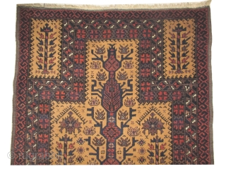 
Belutch prayer rug, knotted circa 1925, semi antique, collectors item, 83 x 126 cm, Carpet ID: BRDI-62
The knots, the warp and the weft threads are hand spun wool. The selvages are woven  ...