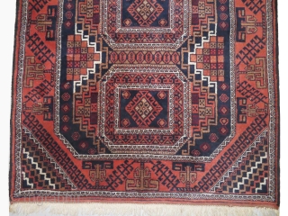 Belutch, 90 x 158 cm, ID: NEM-5
In good condition, thick pile. The knots, the warp and the weft threads are wool.            