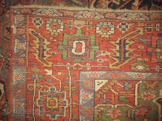 

Serapi Heriz Persian knotted circa 1870 antique, collectors item, 200 x 300 cm, ID: P-3709
Vegetable dyes, the black knots are oxidized, the knots are hand spun lamb wool, the background color is  ...