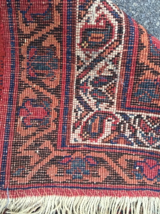 Description:  

SOLD WE ARE PLEASED TO OFFER YOU THIS BEAUTIFUL ANTIQUE or SEMI ANTIQUE TRIBAL AFSHAR CARPET LIKELY FROM THE JIROFT DISTRICT.

ALL WOOL, HANDWOVEN CONSTRUCTION (WEFT, WARP, AND PILE).

INCREDIBLE SYMMETRIC /  ...