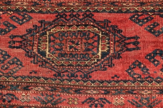 SOLD THANK YOU!

FINE OLD LATE 19TH CENTURY TURKMEN SARYK TORBA BAG FACE ONLY WITH FINE DETAILED SALOR GULS

BEAUTIFUL DEPRESSED WARPS CONSTRUCTION.

MEASURES APPROX. 42" X 14.5".

LOOKS LIKE THERE IS A FAIR AMOUNT OF  ...