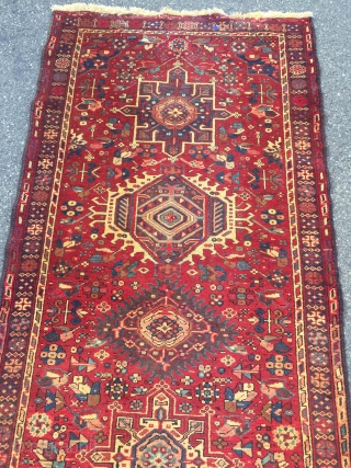 THANK YOU FOR LOOKING!

PERFECT FOR WIDER HALLWAYS, THIS HANDMADE SEMI-ANTIQUE KARAJA RUNNER MEASURES APPROX. 11 FEET LONG X 3 FEET 10 INCHES WIDE.

A DESCRIPTION ON THE COLLECTOR'S INVENTORY DESCRIBES THIS AS A  ...