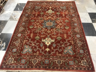 Rug# 7001, A vintage and rare Azarbayejan-Tabriz Ghalicheh, circa 1950, beautiful handspun wool pile and natural vegetable dyes, in immaculate condition, signed Vosooghi, 
size; 203x150 cm

for inquiries in regards to rug info  ...