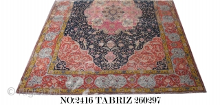 Antique Early Qajar-Tabriz, ( Fragment). Early 19th century, worn in sections, natural vegetable dyes, top half missing. Fragment size; 295x260 cm
Suitable for museums display.         