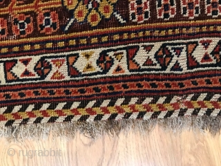 Rug# 8467J, Late 19th C Qashqai in immaculate condition. no holes or bald areas. Pile is low but not threadebare. 
size; 248x158 cm
free pick up in Melbourne or shipping within Australia can  ...