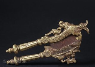 Areca nut cutter, brass.
These single-bladed hinged instruments in the form of tongs were used to cut slices of areca nut used in the preparation of betel, a stimulant like tobacco, which is  ...