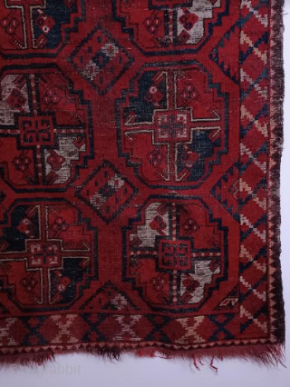 Antique Uzbekistan decorative rug.
Size: 92*155 cm
Overall in good condition with some signs of wear, small repair required.
For more images please contact me.
           