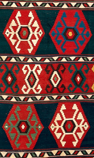 I bought this outstanding Caucasian Kuba kilim at the Sotheby's-Parke-Bernet sale of the highly-regarded David Black/Clive Loveless collection in the 80s.  Excellent condition with only a few tiny old repairs and  ...