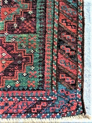 For the connoisseur Baluch collector -- a choice antique Sistan balisht. Who agrees? Remarkable green and other compatible hues. Very good condition. Best of type, imo.       