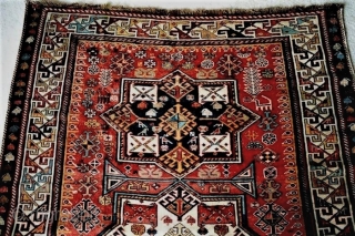 AAkstafa, earlier than most, outstanding color and design; mid-19c or before. About 5 x10 feet ( 152 x305 cm)              