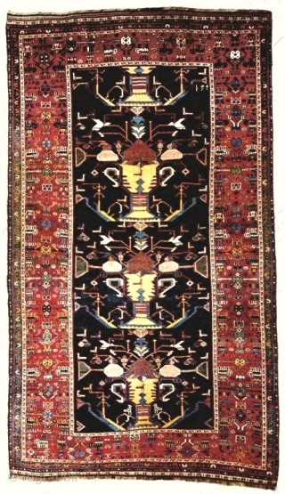 If you wisely invest in beauty, it will remain with you the rest of your life."
-- Frank Lloyd Wright, Art, Craft & Architecture
Dramatic antique rug, approx. 7.3 X 114 feet, Southwest Persia, ...