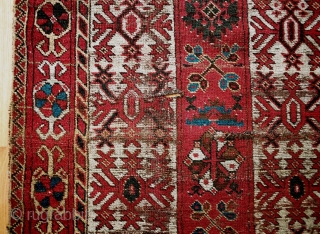 Early MAD prayer rug, 92 x180 cm, 1800-50. Needs backing. As-is. Great collector piece with wonderful natural dyes. Great price.             