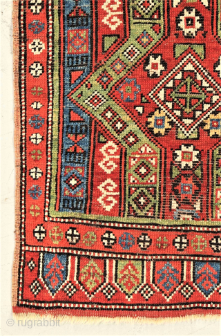 An unusual and fine antique Anatolian yastik with colorful greens, Sivas, first half 1800s, 58 x 112 cm, 23 x 44 inches, *** Exhibited at Istanbul ICOC, 2007, published in ...