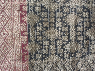 Woman's shoulder cloth, "salandang", silk, cotton, metal-wrapped thread songket; 72" x 26", Minangkabau people, Tanung Sungayang, Sumatra [1925]               