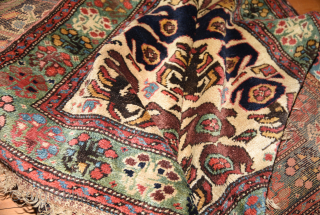 Impressive late 19th north-west Persian rug with Ghiordes border; I am not sure about the more detailed correct attribution - some suggested "Sauj Bulagh". Ca. 300 x 160cm. Good condition, both lower  ...