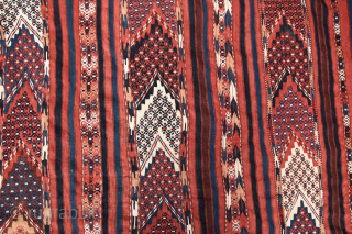 A well preserved (!) and very decorative Yomut / Yomud / Goeklen flatweave from Gurgan region, IMO ca. 1900, ca. 138 x 268 cm (excl. fringes), more pics on request: 
finkmarcel.99@gmail.com
   ...