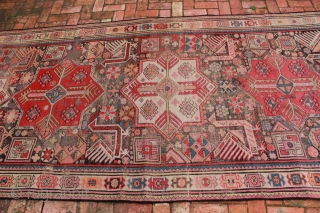 This is an Akstafa Caucasian rug circa last quarter of the nineteenth century.  The detailing is superb throughout (Look at the birds' feet!) and the overall condition is good considering it's  ...