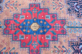 Antique Afshar rug of the type now referred to as "Outback Afshar" after the well known  article in Hali #117. The rug has all the features of this type including many  ...