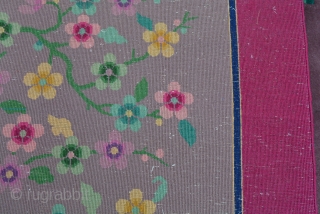 Exceptionally beautiful and unusual 1920's Art Deco Chinese 8'3" x 11', mint condition, natural dyes, thick soft Mandarin quality wool with rare tree and dragon's head motifs design. Pale lavender field with  ...