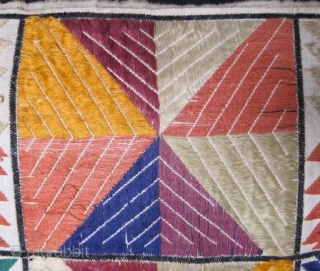Swat Valley Pillow Cover

19th c., silk on cotton.  Measures 28" x 13.5" (70x34 cm).  Some wear and dirt, which you can see in the pictures.  Could use a gentle  ...