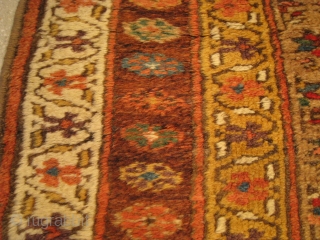 A late 19th Century Kurdish rug, 4' 10" x 3' 7".  Additional images and detailed condition report AOR.              