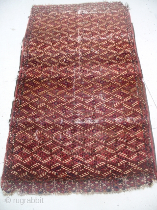 Chodor carpet, 9' X 4.5' - Excellent dye-work, c. 1870. Splits, reinforced, but intact. No odor or rot. $500 plus shipping. SOLD!           