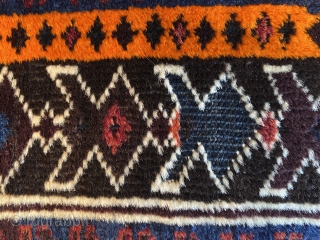 Antique Baluch: Full pile, great wool, multiple weaving techniques. 4’by2’. $125                      