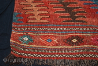 Beautiful small Anatolian Afyon kilim, late 19th C, 40 x 51 inches/ 100 x 127cm, natural dyes, a few old restorations otherwise in good condition, wild and tribal.     